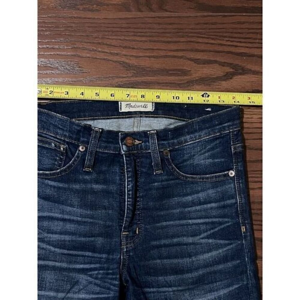 Madewell Skinny Jeans Women 26 Blue Excellent Distressed High Rise Raw Hem - Picture 8 of 9